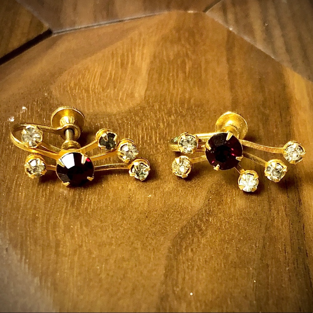 Vintage Starburst Screw Back Earrings